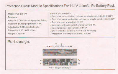 リチウムイオン電池３S用保護基板取扱説明書