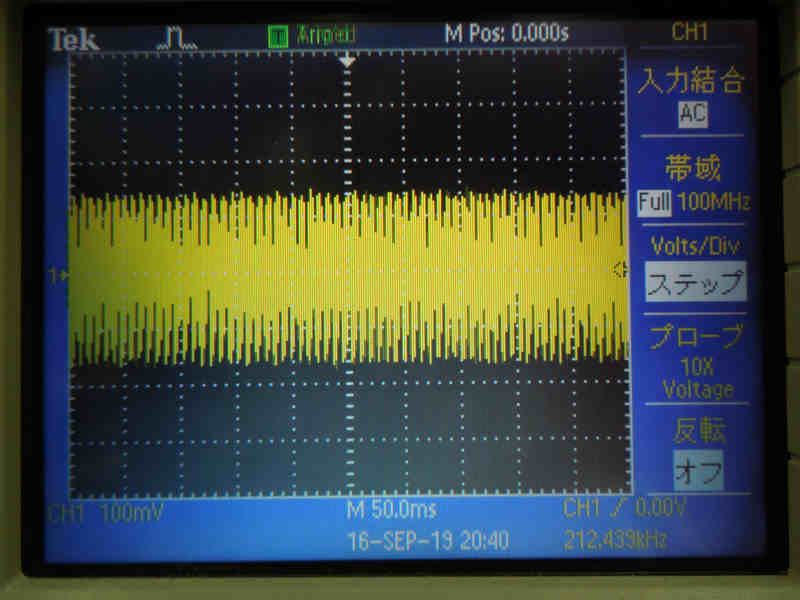 RAVPOWER Super-C 15V 1.5A出力時の電圧波形