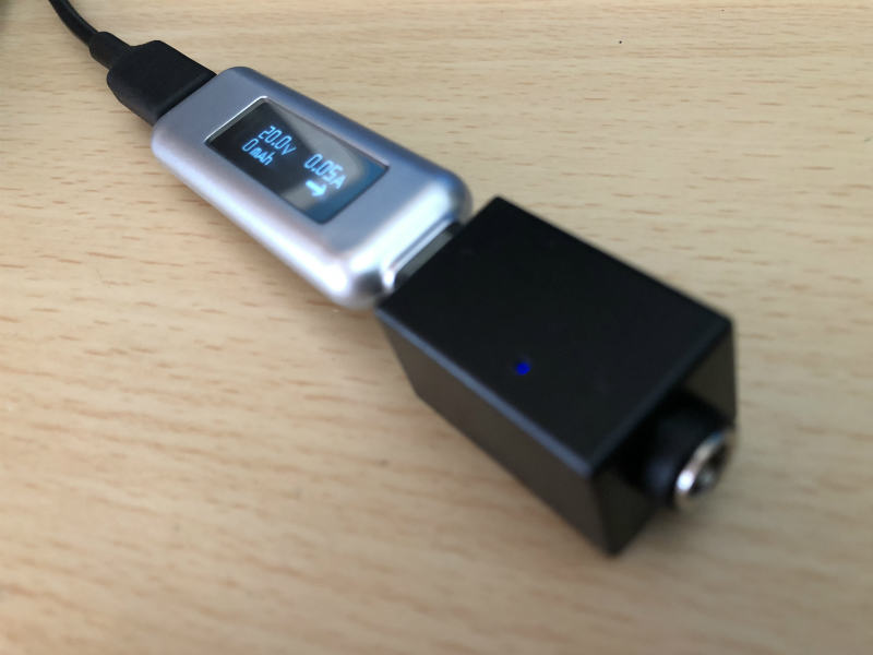 USB-Cto5,9,12,15,20V受電アダプタ